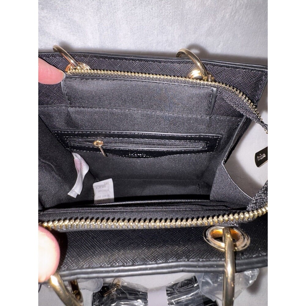 TRINA TURK Double Handle Crossbody BLACK w/ Front Slip Pocket TTT-2011 NWT - Picture 6 of 10